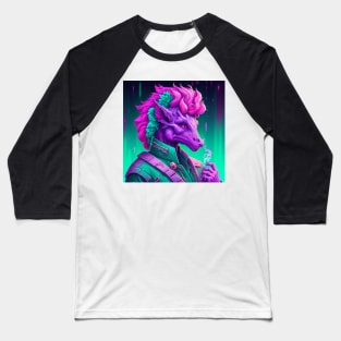 Vapor Wave Dragon Baseball T-Shirt